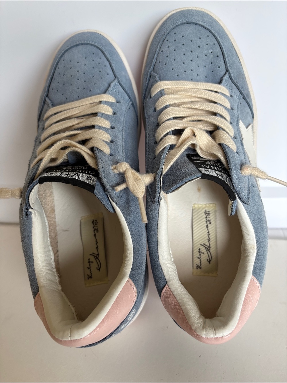 Vintage Havana Women’s Denisse Suede Sneakers Blue Cream Pink Size 8.5 - Picture 9 of 9
